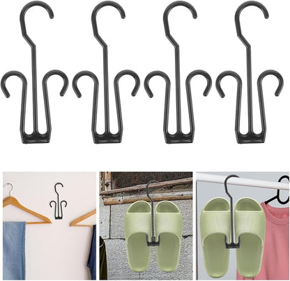 Cabilock 80Pcs Shoe Hanger Hooks - Shoe Display Hook for Household Use, Shoe Drying Rack Storage Double Hooks for Closet Organizing