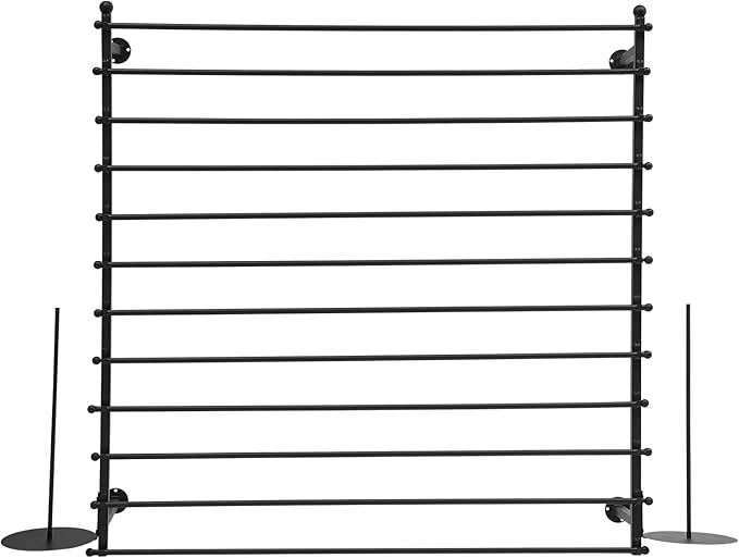 Wall Mounted Display Rack, 12 Layer Wall Wrapping Paper Ribbon Organizer, Scarves Tie & Scarf Rack Belts Towel Holder for Home, Retail Stores, Flower Shop (Black)