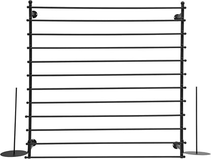 Wall Mounted Display Rack, 12 Layer Wall Wrapping Paper Ribbon Organizer, Scarves Tie & Scarf Rack Belts Towel Holder for Home, Retail Stores, Flower Shop (Black)