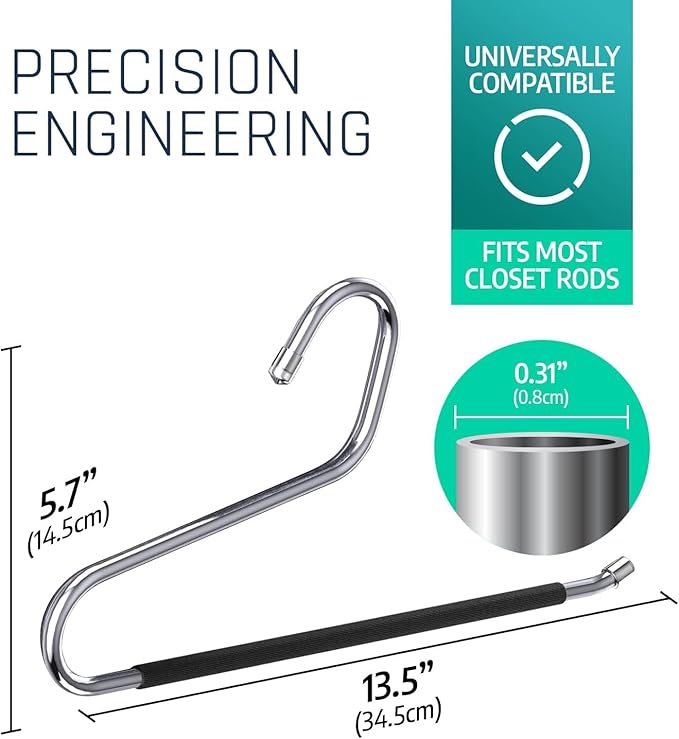 Pants Hangers for Men- 15 Metal Pant Hangers Non Slip Open Ended Trouser Hanger