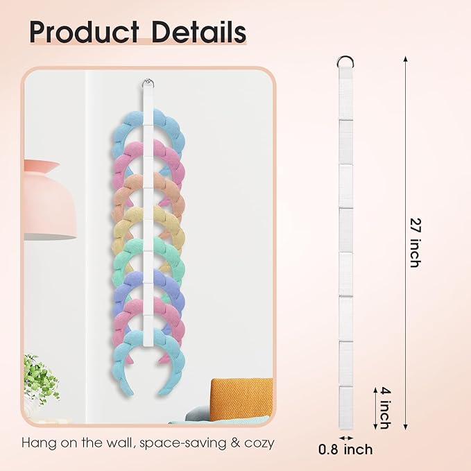 3 PCS Headband Holder Organizer for Girl，headband storage，Hanging Hairband Storage for Women，Headband organizer，White Hair Hoop Display Hair Accessories Organizer Bedroom College Dorm Decor ﻿