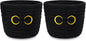 2 Pack Black Cat Makeup Brush Holder- Cute Cat Oval Mini Woven Cotton Rope Basket, Small Comb Brush Storage Decorative Empty Basket for Pencil Cosmetics Organizer Wedding Lover Gift,4 x 4 IN