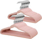 ManGotree 14 Inch Kids Velvet Hangers for Closet, Ultra-Thin Space Saving Children's Clothes Hangers, Non-Slip Felt Toddler Hanger for Youth's Clothes (66 Pack, Light Pink)