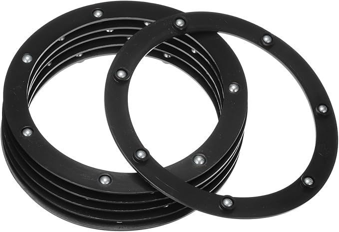 MECCANIXITY 7inch Rotating Swivel Stand with Steel Ball Bearings Annular Lazy Susan Base Turntable for Kitchen Corner Cabinets, 160 x 125mm Black Pack of 6