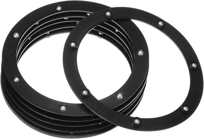 MECCANIXITY 7inch Rotating Swivel Stand with Steel Ball Bearings Annular Lazy Susan Base Turntable for Kitchen Corner Cabinets, 160 x 125mm Black Pack of 6