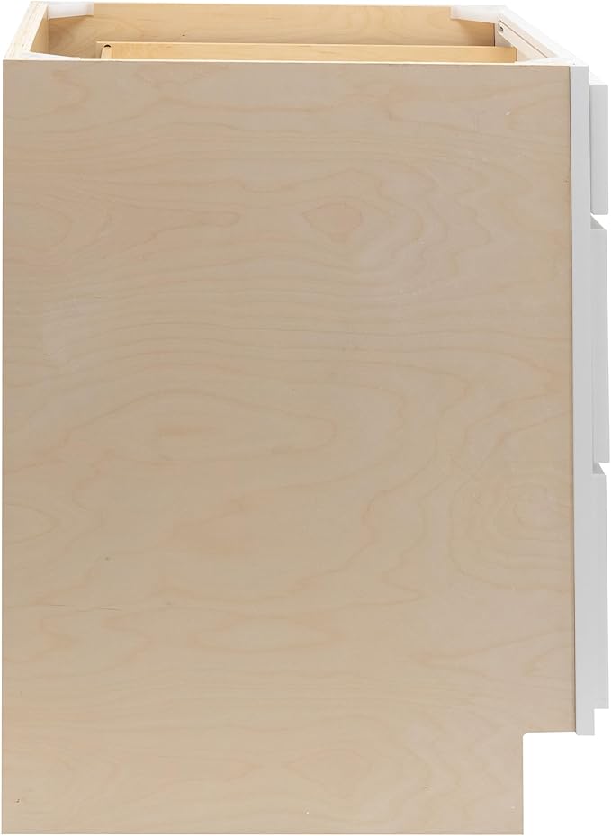 Quicklock RTA (Ready-to-Assemble) | Base Kitchen Cabinets - Shaker Style | Made in America (Pure White, 30" W x 34.5" H x 24" D 3 Drawer Pots and Pans)
