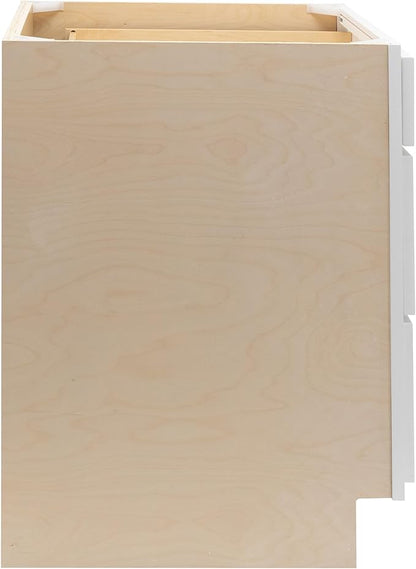 Quicklock RTA (Ready-to-Assemble) | Base Kitchen Cabinets - Shaker Style | Made in America (Pure White, 30" W x 34.5" H x 24" D 3 Drawer Pots and Pans)