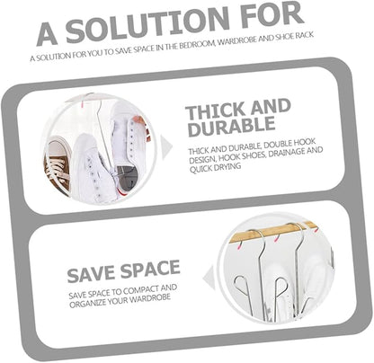 MAGICLULU Shoes Hanger Drying Rack with 5 Connectable U-shaped Hooks for Household Slippers Organizer Wall-mounted Hanging Shoe Drying Rack for Balcony and Closet Random Random Color