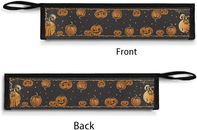 Portable Travel Tableware Box Halloween Pumpkins Skulls Flatware Storage Box Case Travel Utensils Cutlery Case with Bag for Fork Spoon Chopsticks