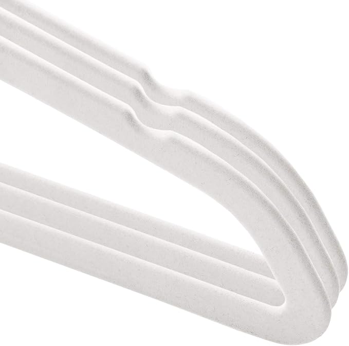 Casafield 50 Velvet Kid's Hangers - 14" Size for Children's Clothes - Ivory