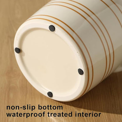 Ceramic Farmhouse Kitchen Utensil Holder for Countertop, Rustic Cooking Utensil Holder Crock Fit for Kitchen Counter. 6*6.8*6.7 IN
