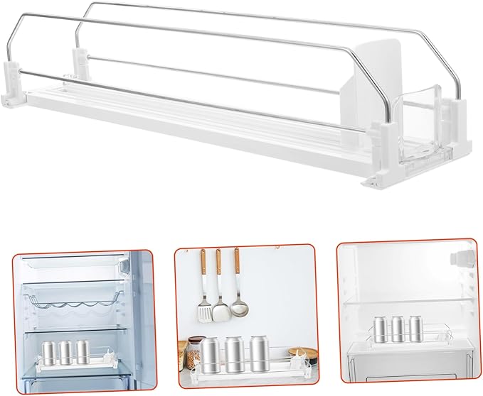 Modern Beverage Storage Box Fridge Drink Organizer Soda Can Dispenser Pusher Glide Touchless for Refrigerator Supermarket Display