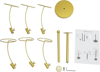 6 Hooks Hat Cap Rack Stand, Adjustable Hooks, Metal Hats Wig Display Hanger for Home Closet Retail Store (Gold)