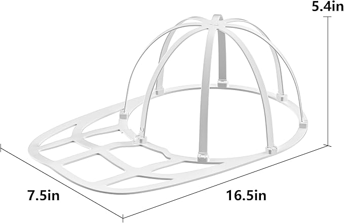 LONGD Hat Washer Cage with Snap Lock - Machine/Dryer Safe Compact Hat Cleaner for Baseball Caps & Storage