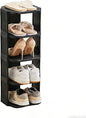 UFORU Small Shoe Rack, 5 Tier Plastic Vertical Shoe Rack for Small and Narrow Spaces, Free Standing Shoe Organizer for Closet, Entryway (Black)