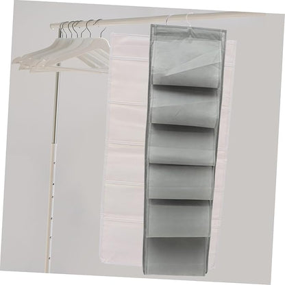 SOLUSTRE Hanging Shoe Storage Bag 12 Pocket Organizer for Shoes Socks and Underwear Multi-Layer Wall-Mounted Storage Solution for Closet and Door Use