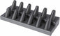 Plymor Gray Faux Leather 2-Tier Ring Finger Display, Twelve on Rectangular Base, 8.125" W x 3.25" D x 2.5" H