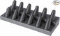 Plymor Gray Faux Leather 2-Tier Ring Finger Display, Twelve on Rectangular Base, 8.125" W x 3.25" D x 2.5" H (Pack of 12)