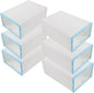 6pcs Shoe Storage Bin Stackable Shoes Boxes Plastic Containers Women Organizer Entryway Storage