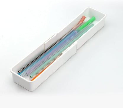 UXIETIN Expandable Straw Organizer Drawer for Cabinet,Reusable Extra Long Straw Drawer Organizer Fits for 60oz Stanley Long Straw