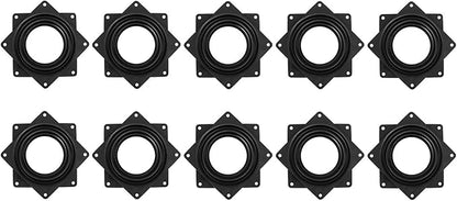 uxcell Lazy Susan Hardware, 10Pcs 3 Inch - Iron Square Ball Bearing Rotating Swivel Plate, Lazy Susan Turntable for DVD Tower, Bookshelf (Black)