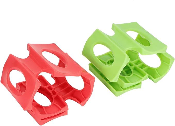 2pcs Silicone Wine Stacker, Foldable Bottle and Can Easy Stacker Beer Racker Space Saver Foldable Fridge Wine Holder Beer Can Racker for Kitchen Cabinet Fridge
