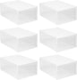 NUOBESTY Plastic Shoe Box Storage Container with Lid Drawer-style Shoe Organizer for Home Closet 33x23x14cm 6pcs