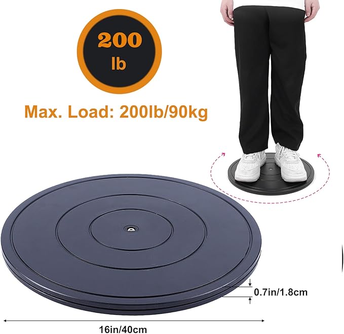 2 PCS 16 Inch Lazy Susan Turntable Heavy Duty Rotating Swivel Stand Lazy Susan with Steel Ball Bearings Flat Base Stand for TV/Computer/Monitor/Arts/Crafts/Bonsai/Statue/Cabinet Organizer