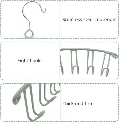 Tank Top Hanger, Stainless Steel Bra Hanger Belt Organizer, Belt Organizer for Closet Space Saving Hangers for Bras, Slings, Belts, Silk Stockings, Bags, Vests, Ties, Towels (Green)