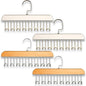 Belt Hanger 4Pcs Belt Hanger with 32 Hooks Bra Hangers for Closet,Space-Saving Wooden Closet Hanger Organizer for Ties, Scarves, Bras,Tank, Tops (2Wood Color 2White)