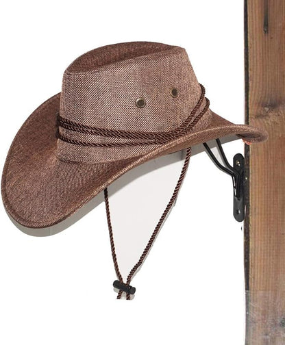 Pmsanzay Cowboy Hat Holder/Cowboy Hat Rack Wall Hanging Decoration Rustic/Men's & Women's Western Style Cowboy/Cowgirl Straw Hat Cap Storage Display Holder Rack Dryer Stand Organizer - Metal