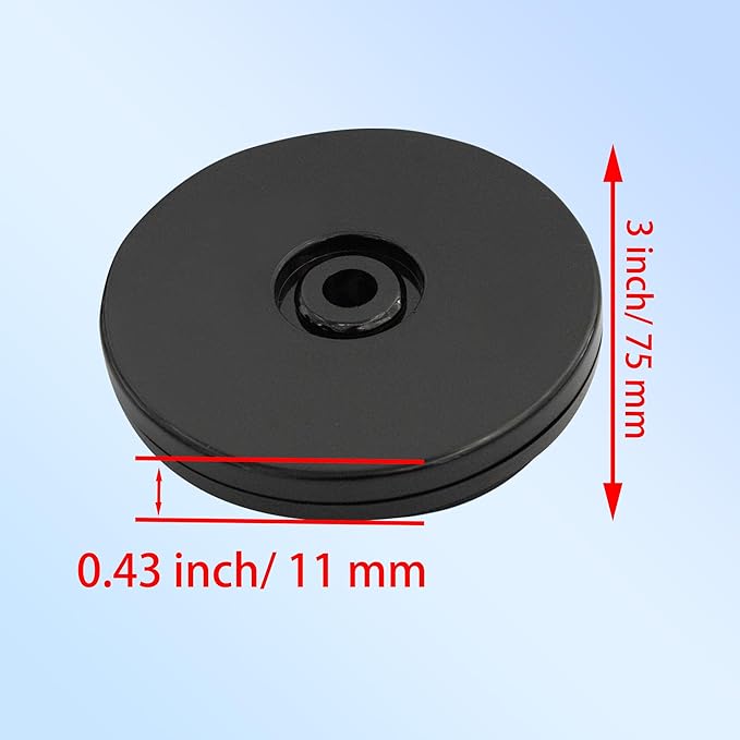 4 Pcs Black 3 inch Acrylic Lazy Susan Rotating Turntable Organizer Bearings - Round Swivel Plate for Spice Rack, Table, Cake, Kitchen Pantry