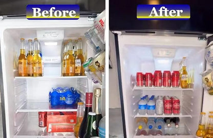 Drink Organizer for Fridge,Automatic Pusher Glide Soda Can Organizer for Refrigerator and Adjustable Width - Storage 15 Cans