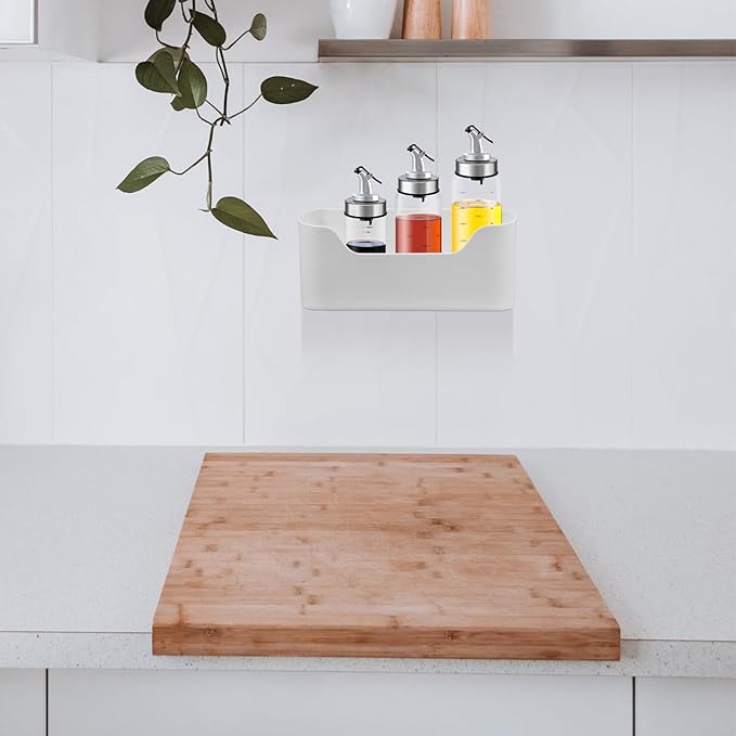 OSALADI 2pcs Adhesive Cabinet Door Organizer Wall-mounted Storage Holder for Kitchen Bathroom Office Compact Space-saving DIY Organizer No Drilling Needed Easy Installation