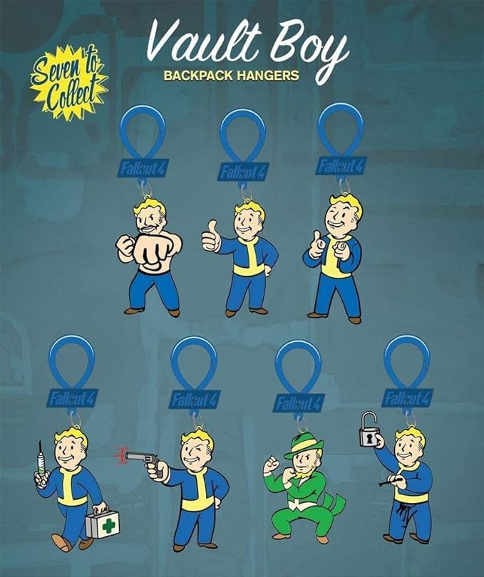 Fallout 4 Blind Bag Vault Boy Backpack Hangers Set - 3 Random