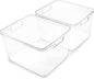 BINO | Plastic Bins, Large - 2 Pack | THE LUCID COLLECTION | Multi-Use| Built-In Handles | BPA-Free | Clear Storage Containers | Fridge Organizer | Pantry & Home Organization