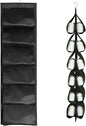 Hanging Shoe Rack 3pcs Shoe Organizer Storage Hanging Bag Wall Bag Inner Clothes Closet Storage 18 Pairs of Shoes, Black