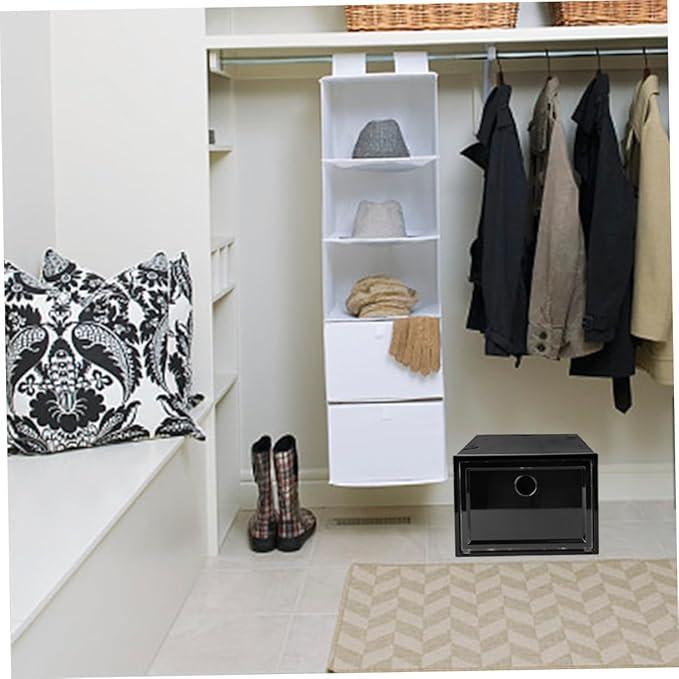 SOLUSTRE 6Pcs Stackable Plastic Shoe Storage Boxes Magnetic Door Dustproof Sneaker Case Sturdy Organizer for Closet and Display for Footwear Storage