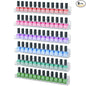 NIUBEE 6 Pack Nail Polish Rack Wall Mounted Shelf with Removable Anti-Slip End Inserts, Clear Acrylic Nail Polish Organizer Display 90 Bottles