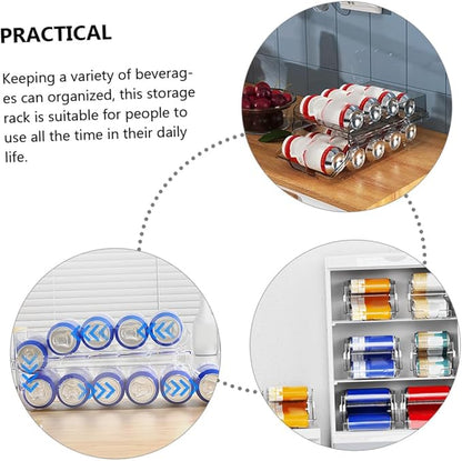 MAGICLULU Refrigerator Bins Organizer Soda Fridge Storage Box Capacity Drink Dispenser