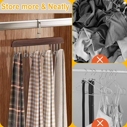 Belt Hangers for Men - 2 Pack Belt Organizer for Closet with 16 Metal Hooks Bra Organizer for Closet - Non-Slip Belt Holder for Closet Space Saving Belt Holder Belt Rack for Closet Brown