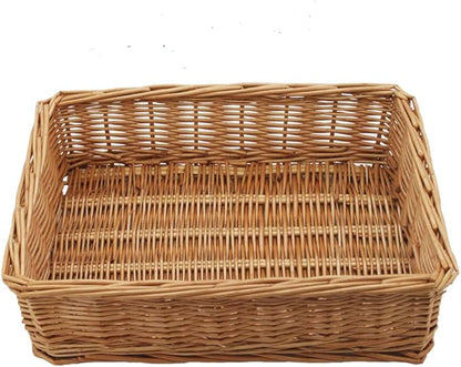 Kingwillow, Wicker Storage basket, Rectangular Storage Basket, Arts and Crafts. (Natural)