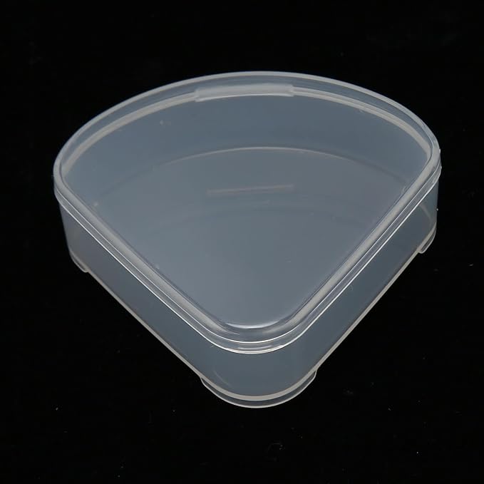 5pcs Makeup Sponge Holder Case, Plastic Makeup Container Case for Bead Capsules, Triangle Powder Puff Storage Box with Transparent Lid