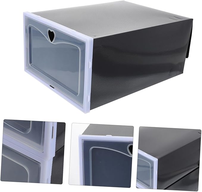 IMIKEYA 6pcs Dustproof Sneaker Storage Boxes Shoe Organizers Stackable Sneaker Containers for Closet Organization Design Easy Access