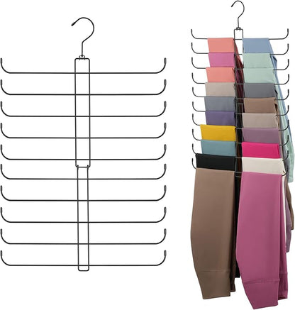 ZEDODIER Legging Organizer for Closet Hanging, Rotatable Yoga Pants Hanger for Women's XS-XL and Girls' Leggings, Holds Up to 20 Pairs Leggings, Space-Saving Closet Organizers and Storage, Black