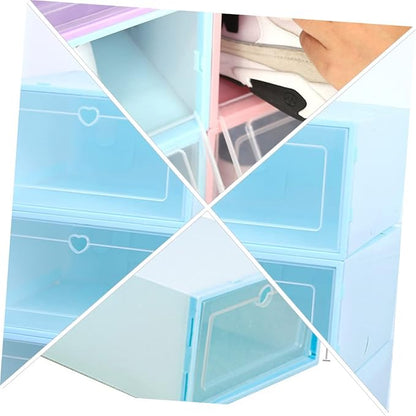 6pcs Shoe Storage Organizer Storage Box Plastic Drawer- for Shoes Easy to View