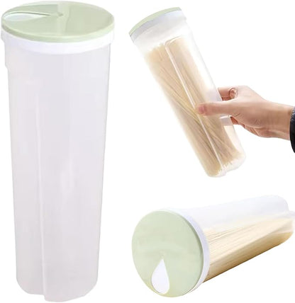 Spaghetti Storage Jar, Clear Plastic Pasta Storage Containers, Airtight Food Storage Container with Rotating Lid, Non Slip Spaghetti Jar for Noodles Beans Staples Pasta Storage Containers