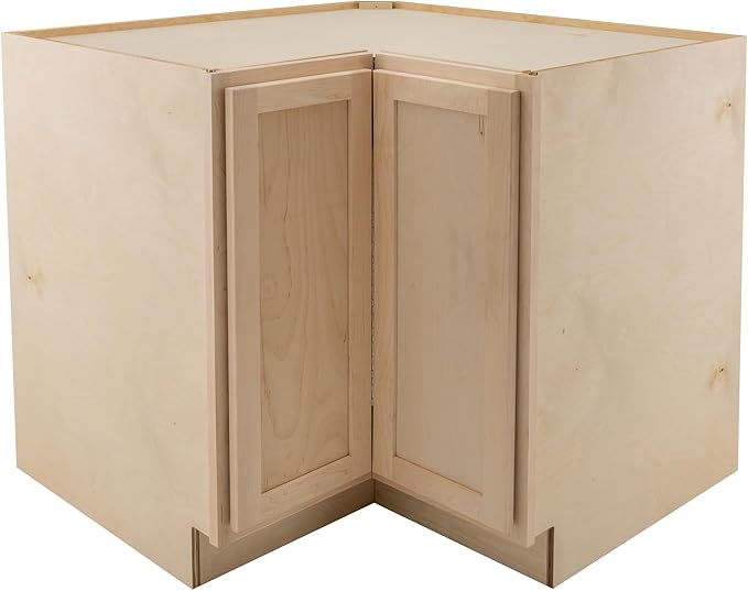 Quicklock RTA (Ready-to-Assemble) | Base Kitchen Cabinets - Shaker Style | Made in America (Raw Maple, 36" W x 34.5" Hx24 D Easy Reach)