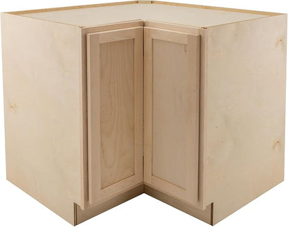Quicklock RTA (Ready-to-Assemble) | Base Kitchen Cabinets - Shaker Style | Made in America (Raw Maple, 36" W x 34.5" Hx24 D Easy Reach)