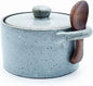 Ceramic Salt Cellar With Lid & Spoon,12oz Salt Container For Countertop,Sugar Bowl,Spice Jar(Gray B)